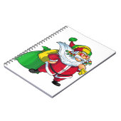 Jamaicaanse kerstman rasta santa claus rastafarian notitieboek (Linkerzijde)