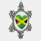 Jamaicaanse kerstversiering: Jamaican Flag Heart Tin Sneeuwvlok Ornament (Links)