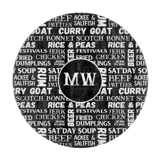 Jamaicaanse keuken Caribische keuken Monogram Snijplank (Voorkant)