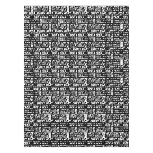 Jamaicaanse keuken typografisch Caribisch restaura Tafelkleed (Voorkant)