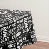 Jamaicaanse keuken typografisch Caribisch restaura Tafelkleed (Voorbeeld)