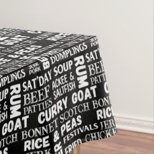 Jamaicaanse keuken typografisch Caribisch restaura Tafelkleed