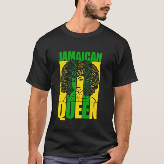 Jamaicaanse koningin voor trots en onafhankelijk J T-shirt (Voorkant)