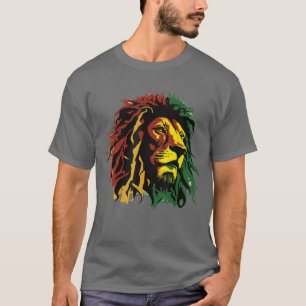 Jamaicaanse Leeuw Jamaicaanse Rasta Vlag Leeuw van T-shirt