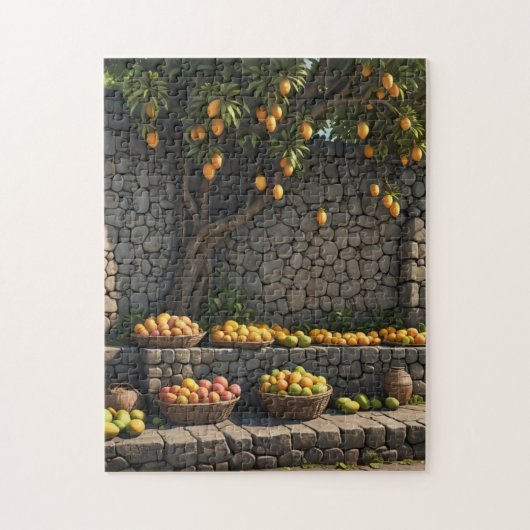 Jamaicaanse mango kraam langs de weg legpuzzel (Verticaal)