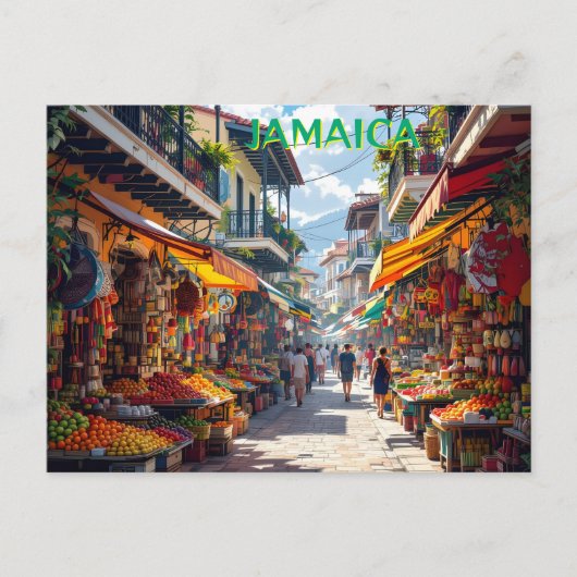 Jamaicaanse marktplaats briefkaart (Voorkant)