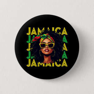 Jamaicaanse Meisje Jamaica Vlag Trotse Jamaicaanse Ronde Button 5,7 Cm