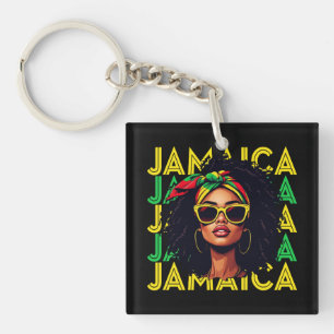 Jamaicaanse Meisje Jamaica Vlag Trotse Jamaicaanse Sleutelhanger