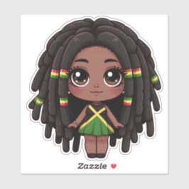 Jamaicaanse Meisje met Dreadlocks Sticker