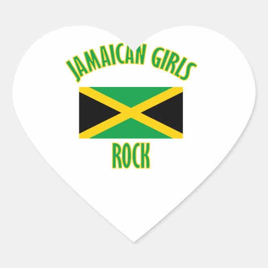Jamaicaanse meisjes DESIGN Hart Sticker (Voorkant)