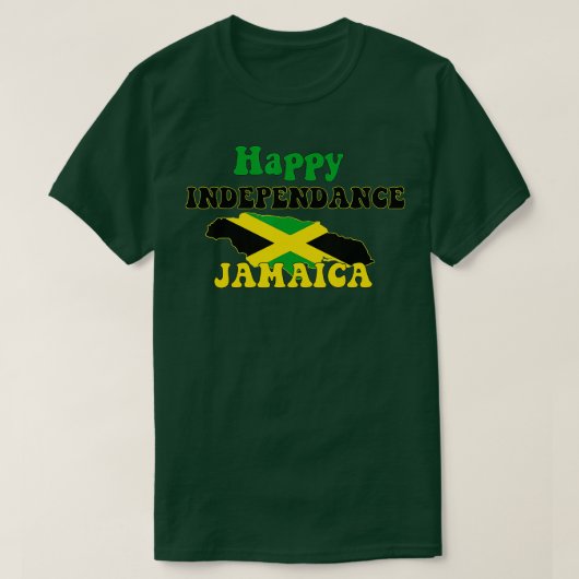 Jamaicaanse Onafhankelijkheidsdag Jamaica kaart en T-shirt (Design voorkant)