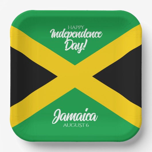 Jamaicaanse Onafhankelijkheidsdag Jamaica National Papieren Bordje (Voorkant)