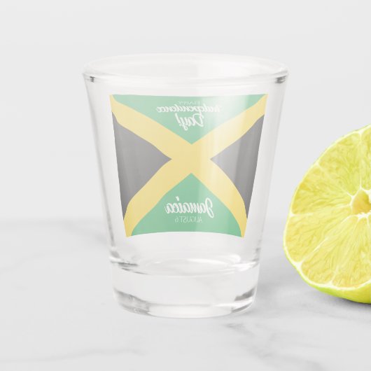 Jamaicaanse Onafhankelijkheidsdag Jamaica National Shot Glas (Achterkant)