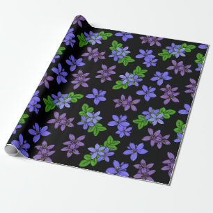 Jamaicaanse Paarse Lignum Vitae Bloemen Cadeaupapier