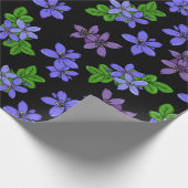 Jamaicaanse Paarse Lignum Vitae Bloemen Cadeaupapier (Hoek)