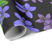 Jamaicaanse Paarse Lignum Vitae Bloemen Cadeaupapier (Rol Hoek)