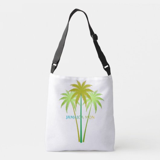 Jamaicaanse palmbomen crossbody tas (Achterkant)