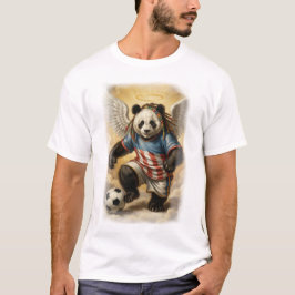 Jamaicaanse Panda Voetbalspeler op een T-shirt