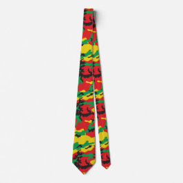 Jamaicaanse Rasta Camouflage Print Patroon Stropdas