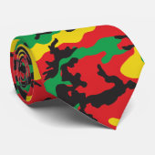 Jamaicaanse Rasta Camouflage Print Patroon Stropdas (Opgerold)