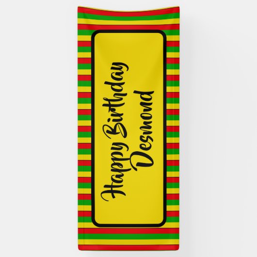 Jamaicaanse Rasta Happy Birthday Party Spandoek (Verticaal)