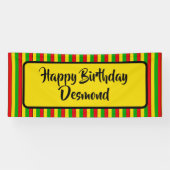 Jamaicaanse Rasta Happy Birthday Party Spandoek (Horizontaal)