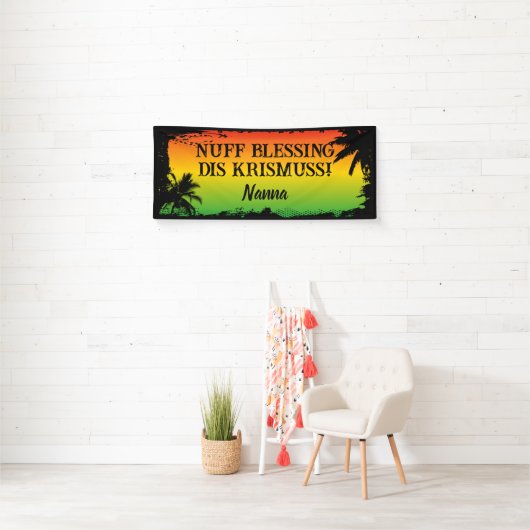 Jamaicaanse Rasta Kerstmis Zegeningen Spandoek (Insitu)