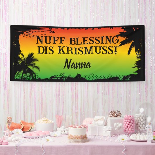 Jamaicaanse Rasta Kerstmis Zegeningen Spandoek (Feest)