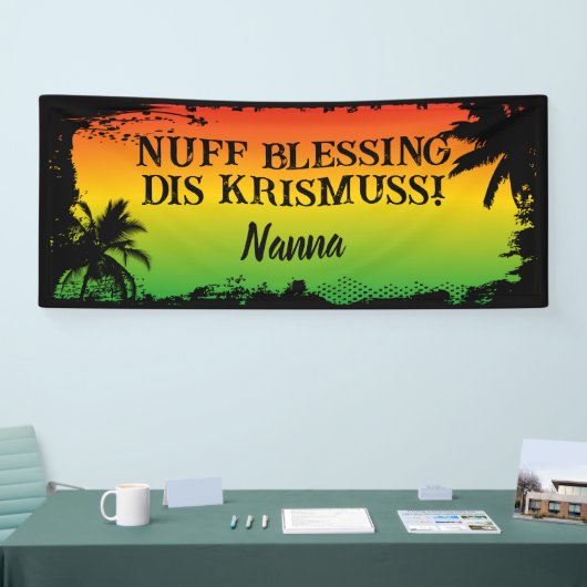 Jamaicaanse Rasta Kerstmis Zegeningen Spandoek (Beurs)