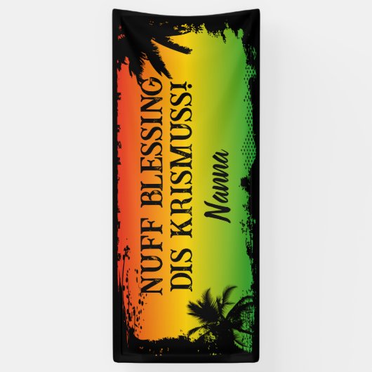 Jamaicaanse Rasta Kerstmis Zegeningen Spandoek (Verticaal)