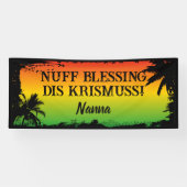 Jamaicaanse Rasta Kerstmis Zegeningen Spandoek (Horizontaal)