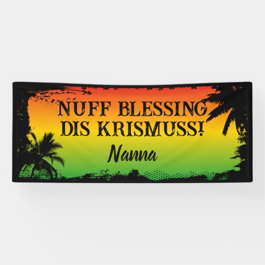 Jamaicaanse Rasta Kerstmis Zegeningen Spandoek (Horizontaal)
