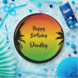 Jamaicaanse Rasta Reggae Caribbean Verjaardag Papieren Bordje