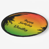 Jamaicaanse Rasta Reggae Caribbean Verjaardag Papieren Bordje (Gekanteld)