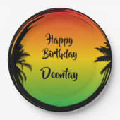 Jamaicaanse Rasta Reggae Caribbean Verjaardag Papieren Bordje (Voorkant)