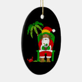 Jamaicaanse Rasta Santa Claus Kerstmis Keramisch Ornament (Rechts)