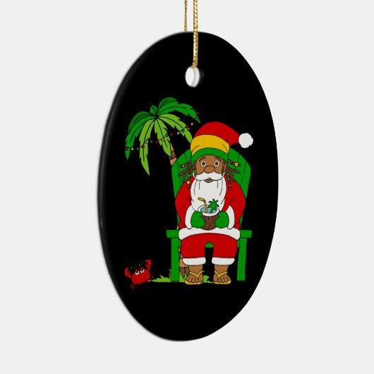 Jamaicaanse Rasta Santa Claus Kerstmis Keramisch Ornament (Rechts)