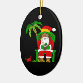 Jamaicaanse Rasta Santa Claus Kerstmis Keramisch Ornament (Links)