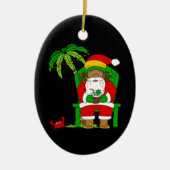 Jamaicaanse Rasta Santa Claus Kerstmis Keramisch Ornament (Voorkant)