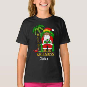 Jamaicaanse Rasta Santa Claus Kerstvakantie T-shirt