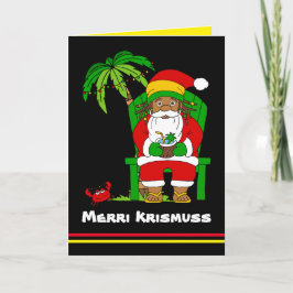 Jamaicaanse Rasta Santa Vrolijk Kerstfeest Kaart