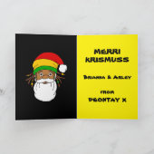 Jamaicaanse Rasta Santa Vrolijk Kerstfeest Kaart (Binnen)