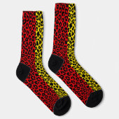 Jamaicaanse Rasta Vlag Kleuren Leopard Print Sokken (Rechts)