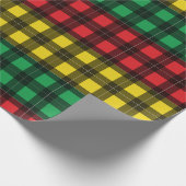 Jamaicaanse Rasta Vlag Kleuren Schotse Ruit Patroo Cadeaupapier (Hoek)