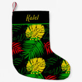 Jamaicaanse Rasta vlag kleuren tropische palmen Kleine Kerstsok (Voorkant)
