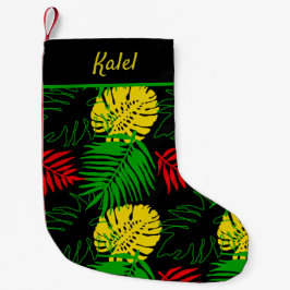 Jamaicaanse Rasta vlag kleuren tropische palmen Kleine Kerstsok