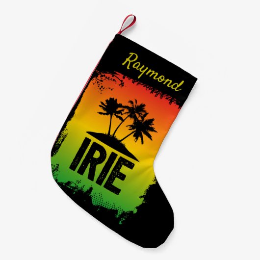 Jamaicaanse Rastafarian IRIE Rasta vlag kleuren Kleine Kerstsok (Voorkant (Hangend))