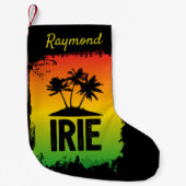 Jamaicaanse Rastafarian IRIE Rasta vlag kleuren Kleine Kerstsok (Voorkant)