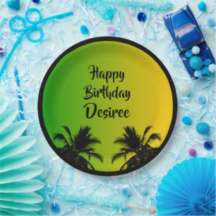 Jamaicaanse Reggae Caribbean Verjaardag Papieren Bordje