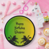 Jamaicaanse Reggae Caribbean Verjaardag Papieren Bordje (Feest)